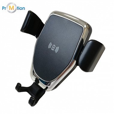 wireless charger and car holder, black with logo printing