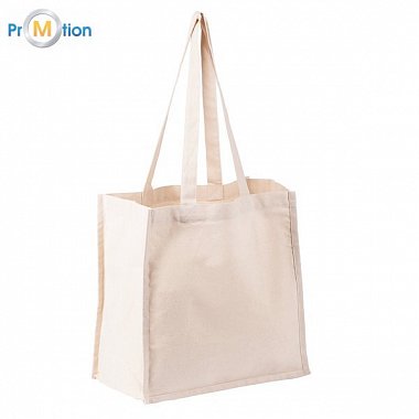 cotton shopping bag, wide with its own logo print