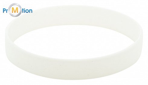 silicone bracelet with logo print, white