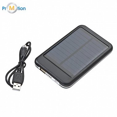 solar Power Bank black 4000mAh with logo printing