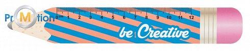 12 cm pencil-shaped ruler with print