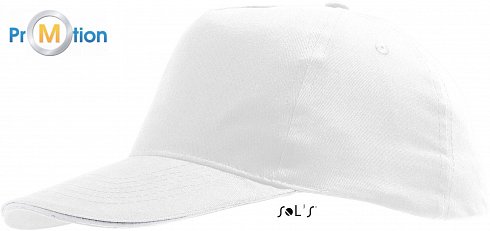 SOL'S | Sunny - 5 panelová basebalová kšiltovka white