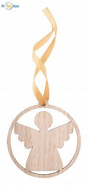 Christmas wood ornament with logo imprint