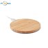Round wireless charger made of bamboo, logo print