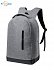 RPET backpack with logo print, gray