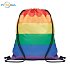 rainbow RPET bag with laces, logo print