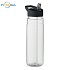 RPET drinking bottle 650ml PP flip lid, black, logo print