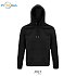 unisex hooded sweatshirt, black / gray, with logo print