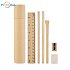 School writing set in a tube with logo print