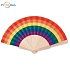 Rainbow wooden fan, logo print