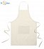 white cotton apron with logo printing