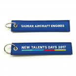 textile pendant with print, logo embroidery