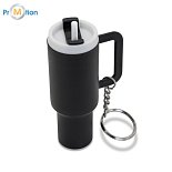 MINICUP pendant, black in the shape of a thermos mug with logo print