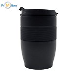 CAROL termohrnček 300 ml, čierna s tlačou loga