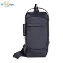 locking security backpack black with logo print 2