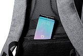 locking security backpack black with logo print 4