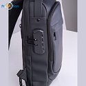 locking security backpack black with logo print 9
