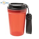Travel mug/cup with logo print, red