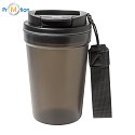 Travel mug/cup with logo print, black