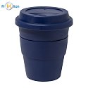 Travel mug/cup 350ml with logo print, blue