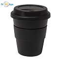 Travel mug/cup 350ml with logo print, black