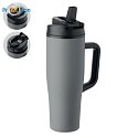 Dvojstenný pohár 900 ml šedá, potlač loga