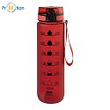 RPET eco-friendly motivational bottle with logo print, red