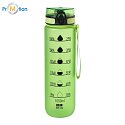 RPET eco-friendly motivational bottle with logo print, green