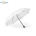 99092 AARON. 21" folding advertising umbrella made of 190T, white, logo print