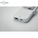 Prenosný skladací alebo stolový  reklamný ventilátor, biely, potlač loga 6