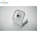 Prenosný skladací alebo stolový  reklamný ventilátor, biely, potlač loga 7