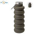 Foldable bottle 500ml with logo print, grey