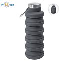 Foldable bottle 500ml with logo print, light grey