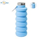 Foldable bottle 500ml with logo print, blue