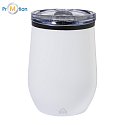 Poppy stainless steel double-walled thermo mug 350ml with logo print, white