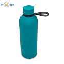 MENDOZA DUO thermos with handle 500 ml, turquoise with logo print