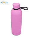 MENDOZA DUO thermos with handle 500 ml, pink with logo print