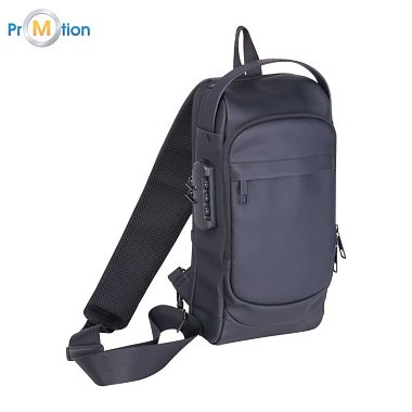 locking security backpack black with logo print