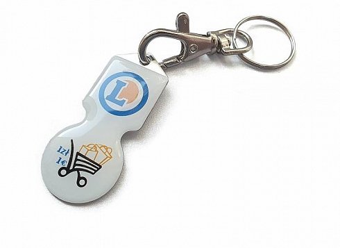 metal pendant with a token for the cart with its own logo printing