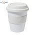 Travel mug/cup 350ml with logo print, white