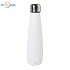 Stainless steel recycled bottle 600ml with logo print, white