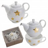 ceramic teapot with Christmas logo print