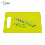 chopping board with knife, green