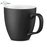 PANTHONY MAT. Hrnček z hydroglazovaného porcelánu s objemom 450 ml čierny, potlač loga