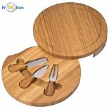 bamboo cheese set with logo