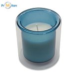 GLASEN scented candle in glass, blue with logo print