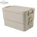 Stohovateľný box na jedlo natural s tlačou loga