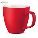 PANTHONY MAT. Hydroglazed porcelain mug with a volume of 450 ml, red, logo print