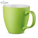 PANTHONY MAT. Mug made of hydroglazed porcelain with a volume of 450 ml, lime green, logo print