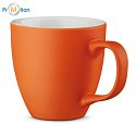 PANTHONY MAT. Mug made of hydroglazed porcelain with a volume of 450 ml, orange, logo print